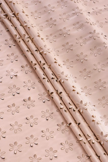 Eco pelle tagliata al laser fiori beige chiaro