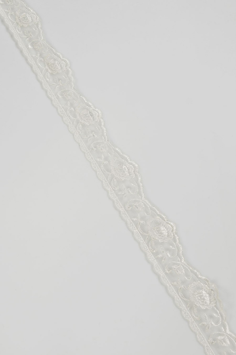 Taśma koronkowa w róże écru KUPON 70cm