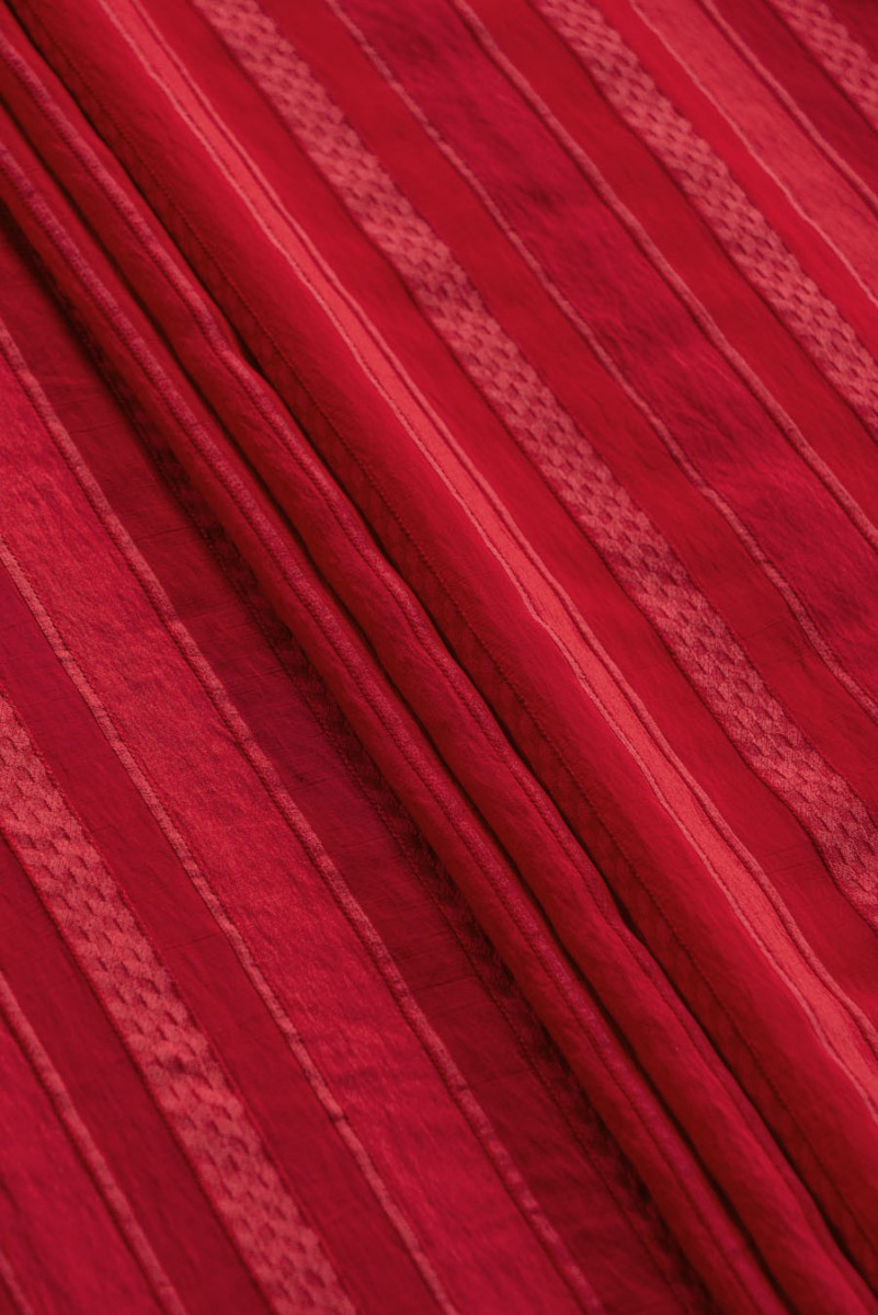 Organza in red stripes
