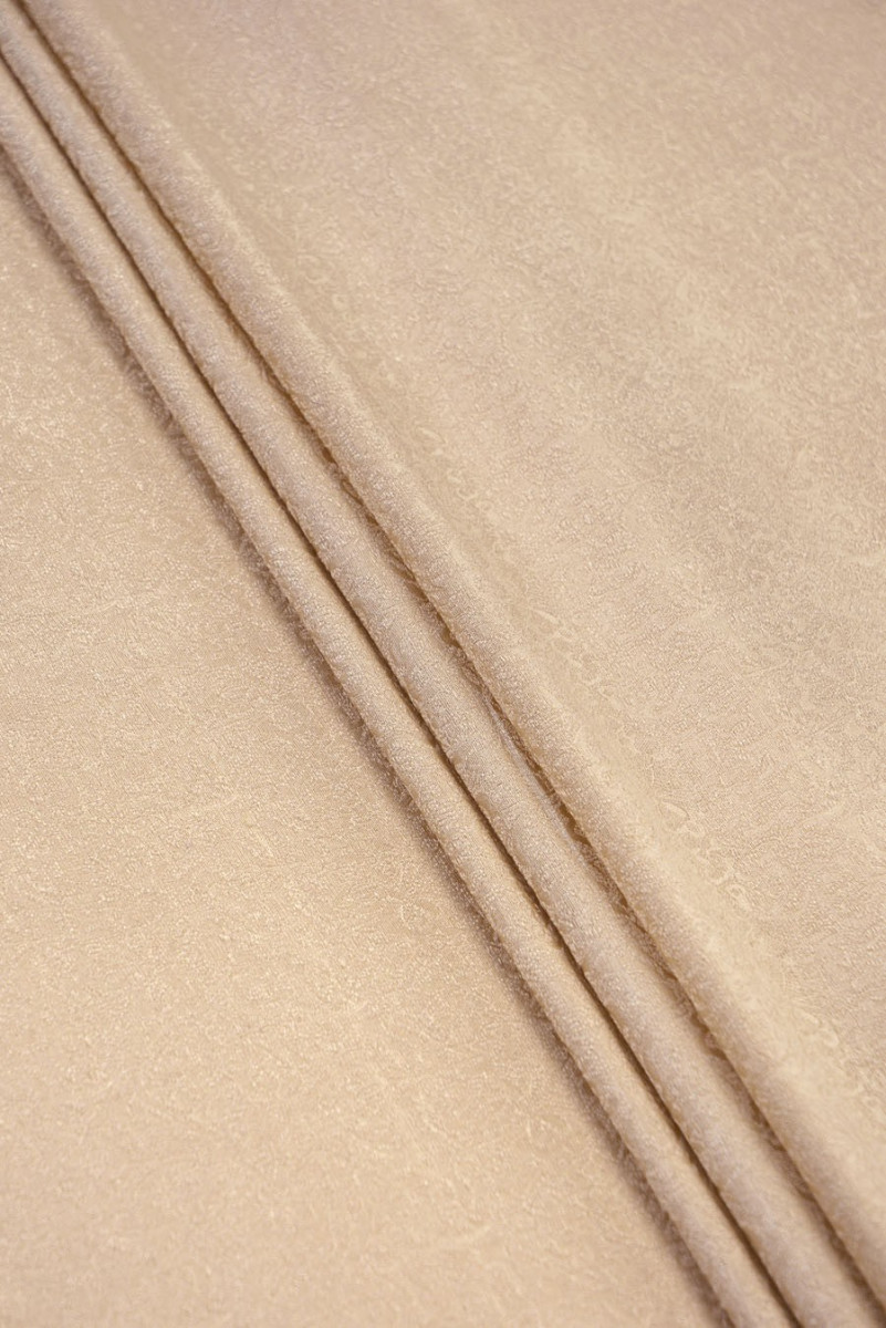 Żakard - jedwab z wełną jasny beż KUPONY 100 cm i 120 cm