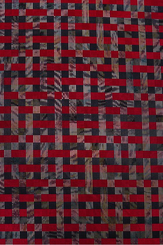 Jacquard à carreaux noir et rouge