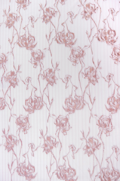 Pleated tulle with flowers dirty pink