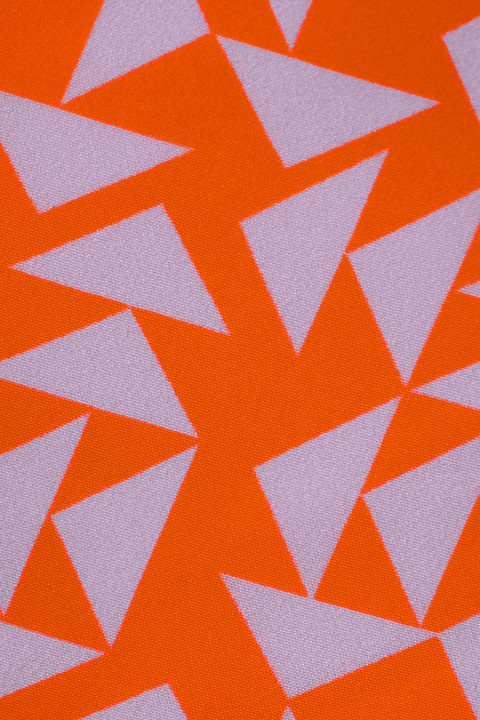 Orange silk crepe in threesomes