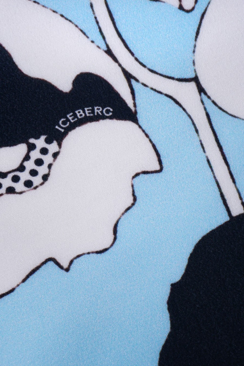 Flower-signed silk crepe