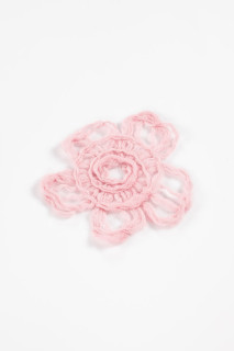 Pink uldblomst stor applikation