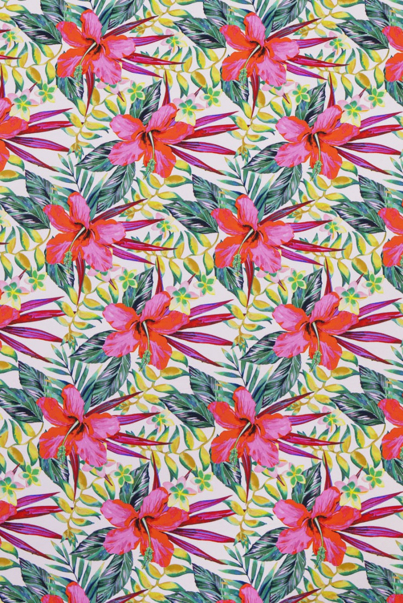 Georgette de soie aux fleurs colorées