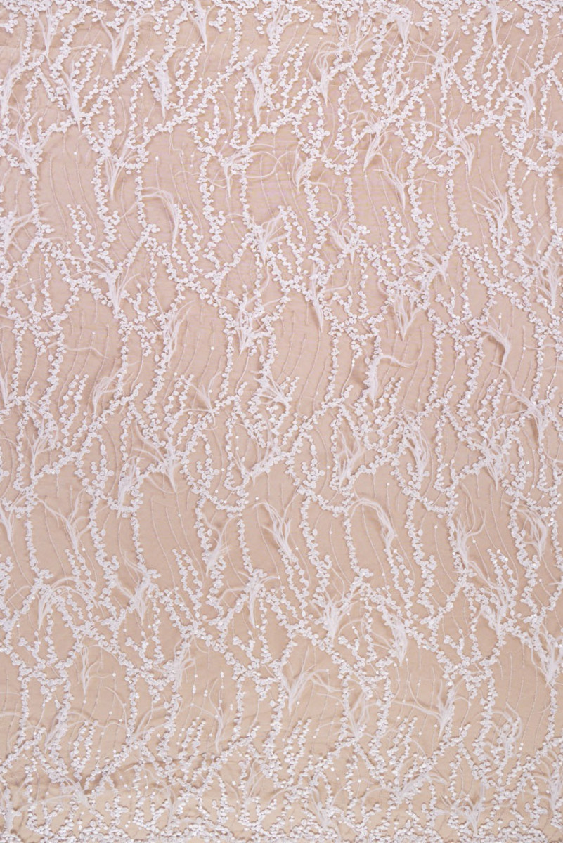 Pizzo con perle e piume COUPON 90cm