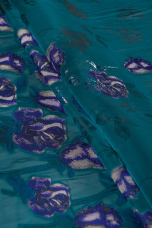 Silk organza in coupon roses