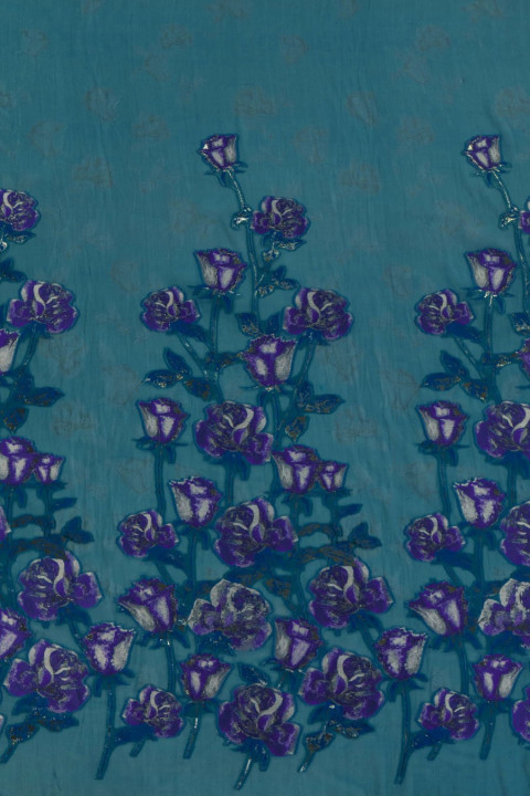 Silk organza in coupon roses