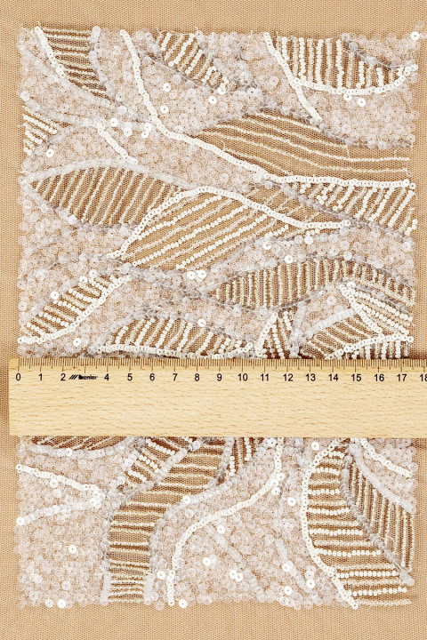 Application - corset with ecru sequins