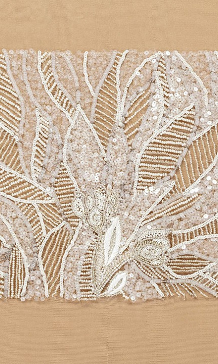 Application - corset with ecru sequins