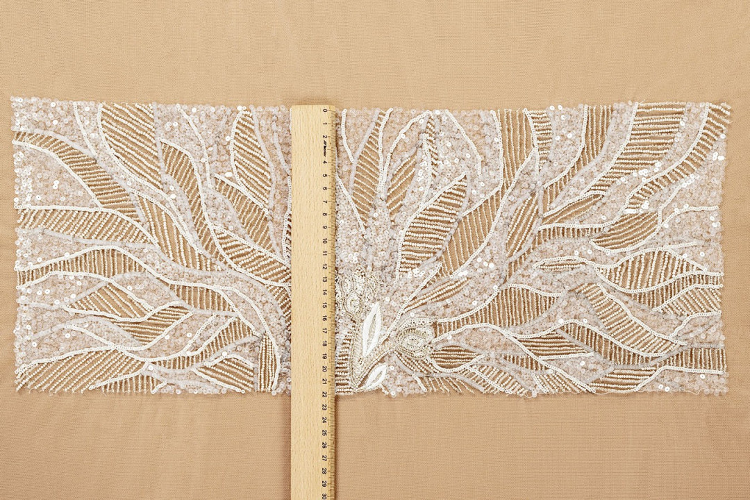 Application - corset with ecru sequins