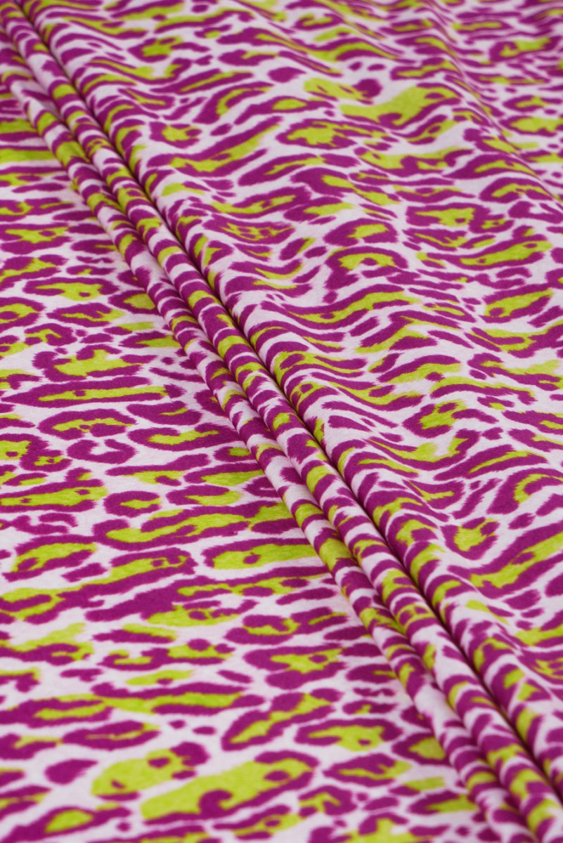 Prendas de punto de algodón - colorido estampado de leopardo