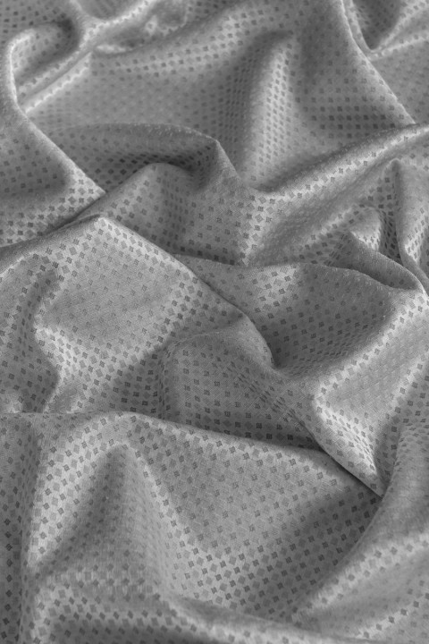 Țesătură Jacquard - gri cu diamante mici