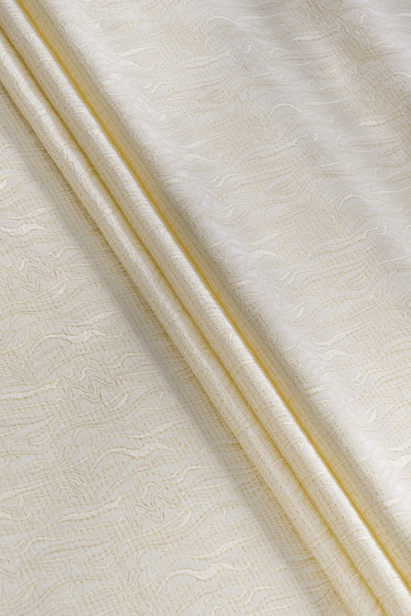 Jacquard ecru fabric with gold thread