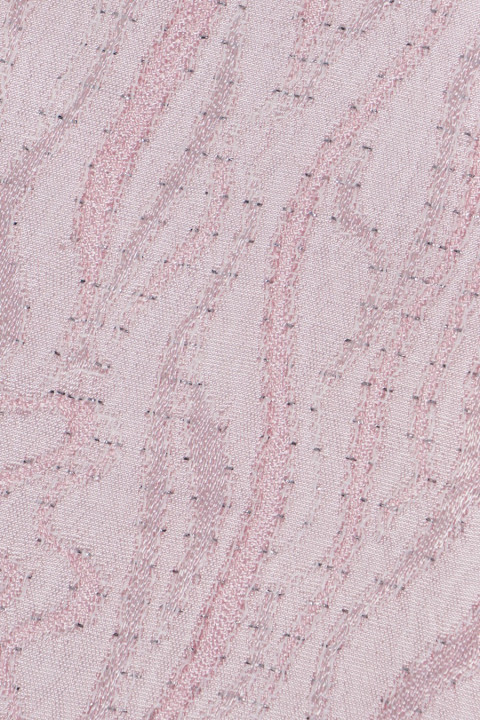 Jacquard fabric - pink with silver thread