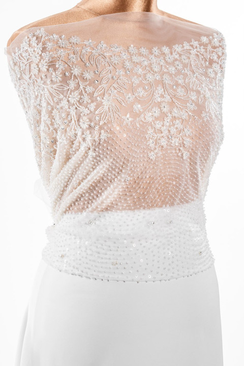 Wedding appliessing - corset densely decorated with flowers