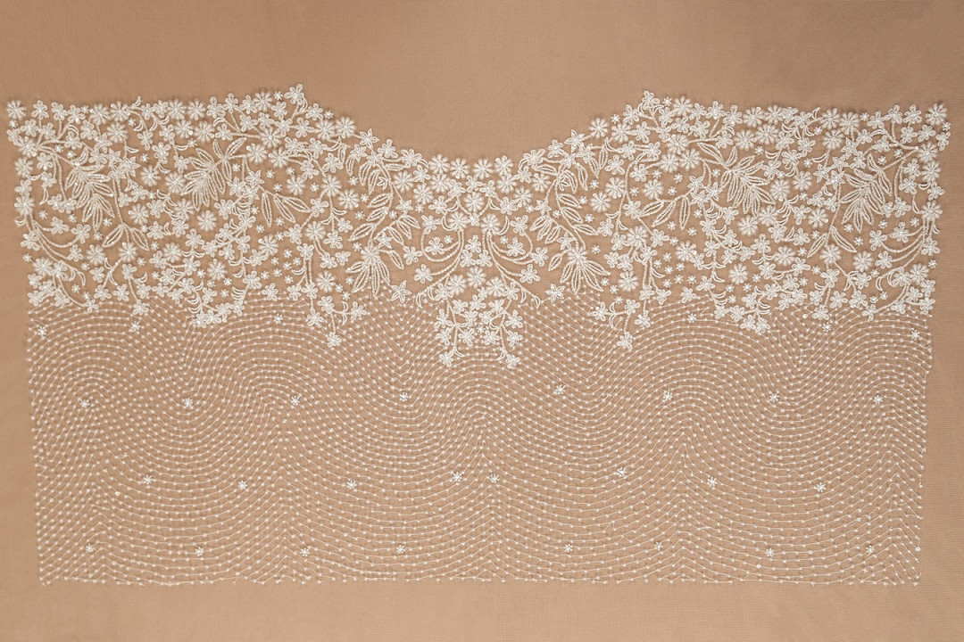 Wedding appliessing - corset densely decorated with flowers
