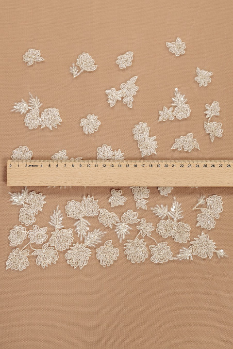 Bruiloft appliqué - korset met bloemen