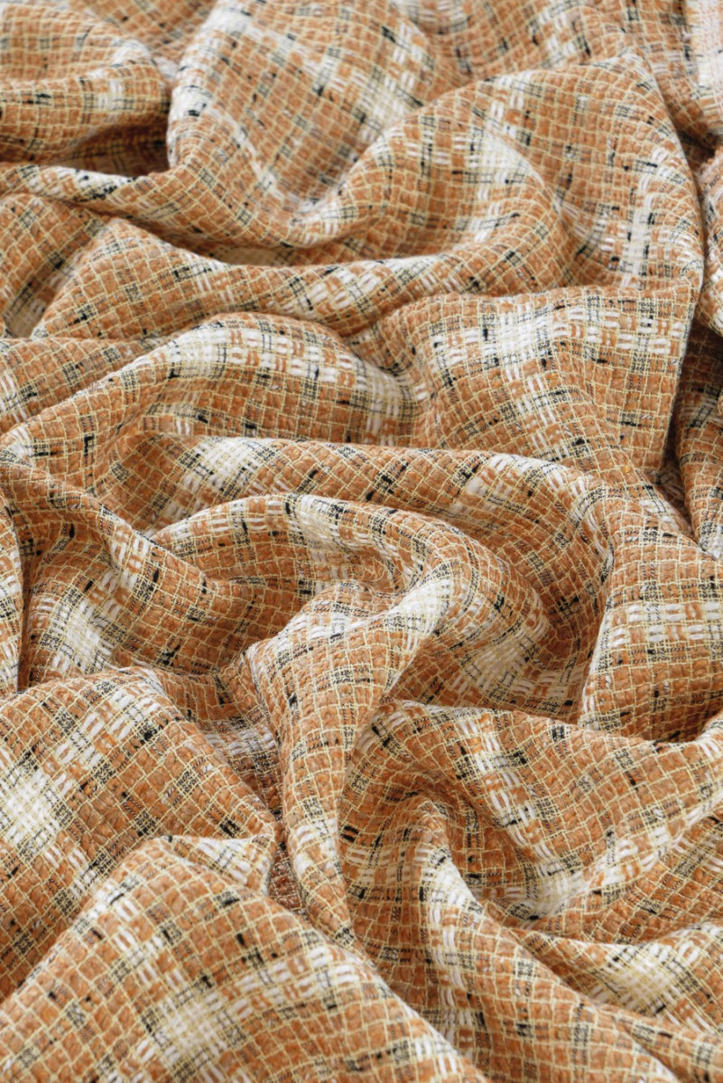 Tkanina typu chanel w kratę KUPON 100cm