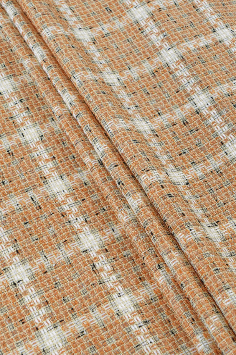 Tkanina typu chanel w kratę KUPON 100cm