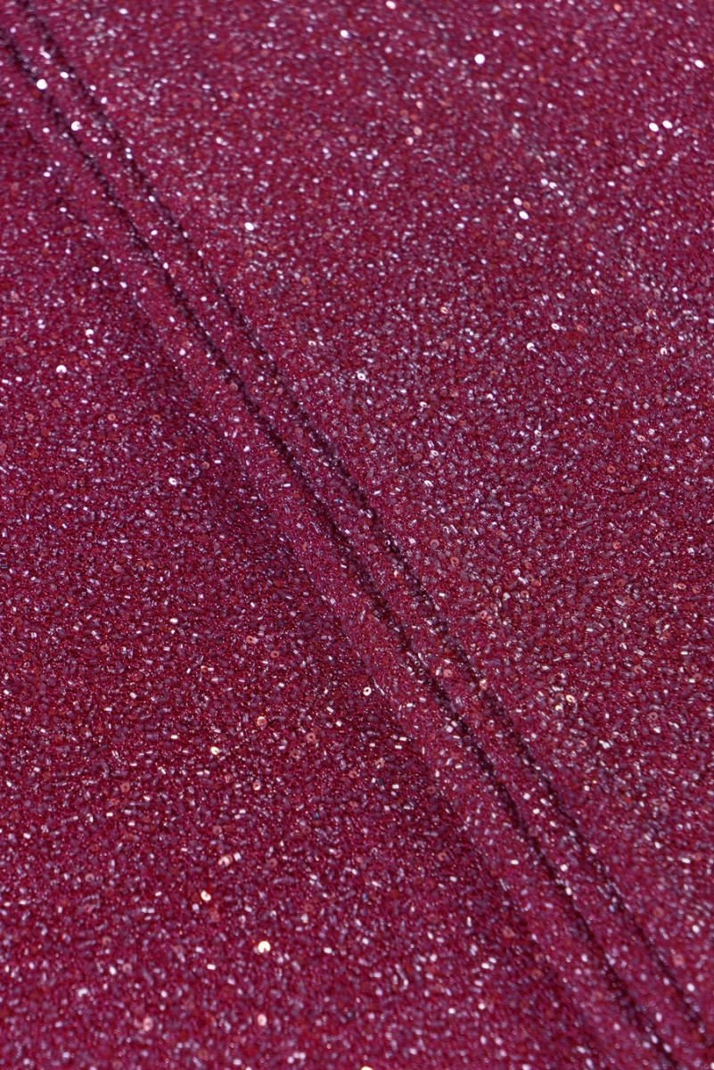 Fabric with beads and sequins - dark pink / amaranth