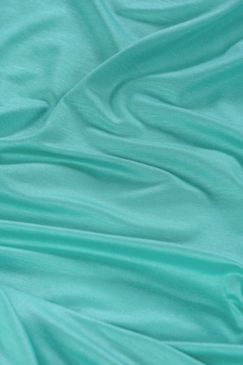 Viscose knitted fabric for a blouse - turquoise