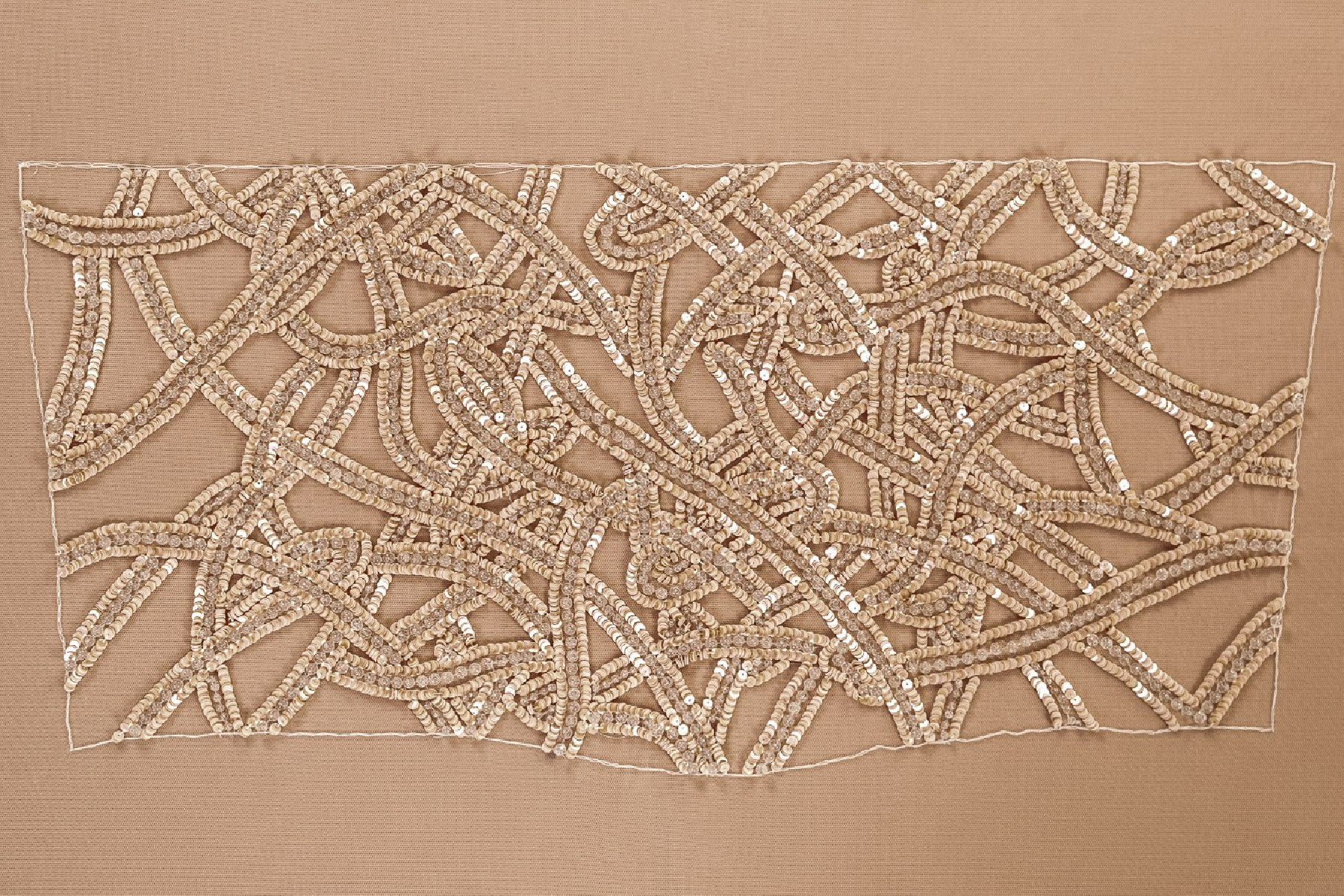 Application - corset à paillettes abricot
