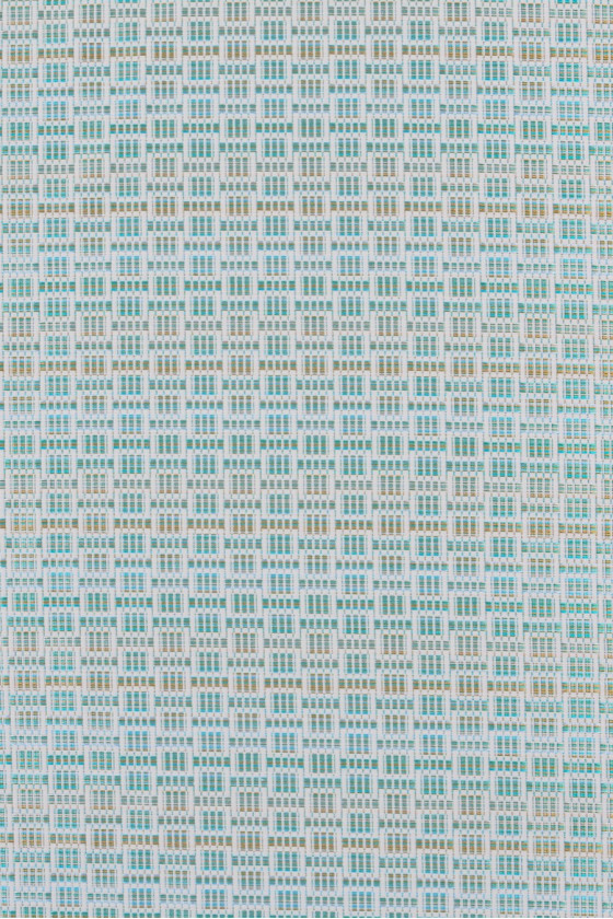 Fehér és türkiz jacquard