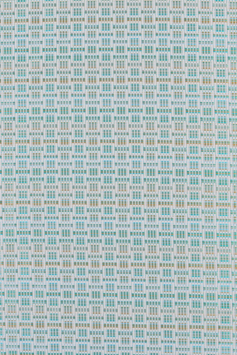 Fehér és türkiz jacquard