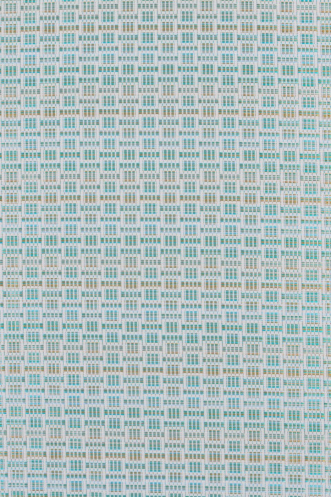 Jacquard fabric - white-turquoise