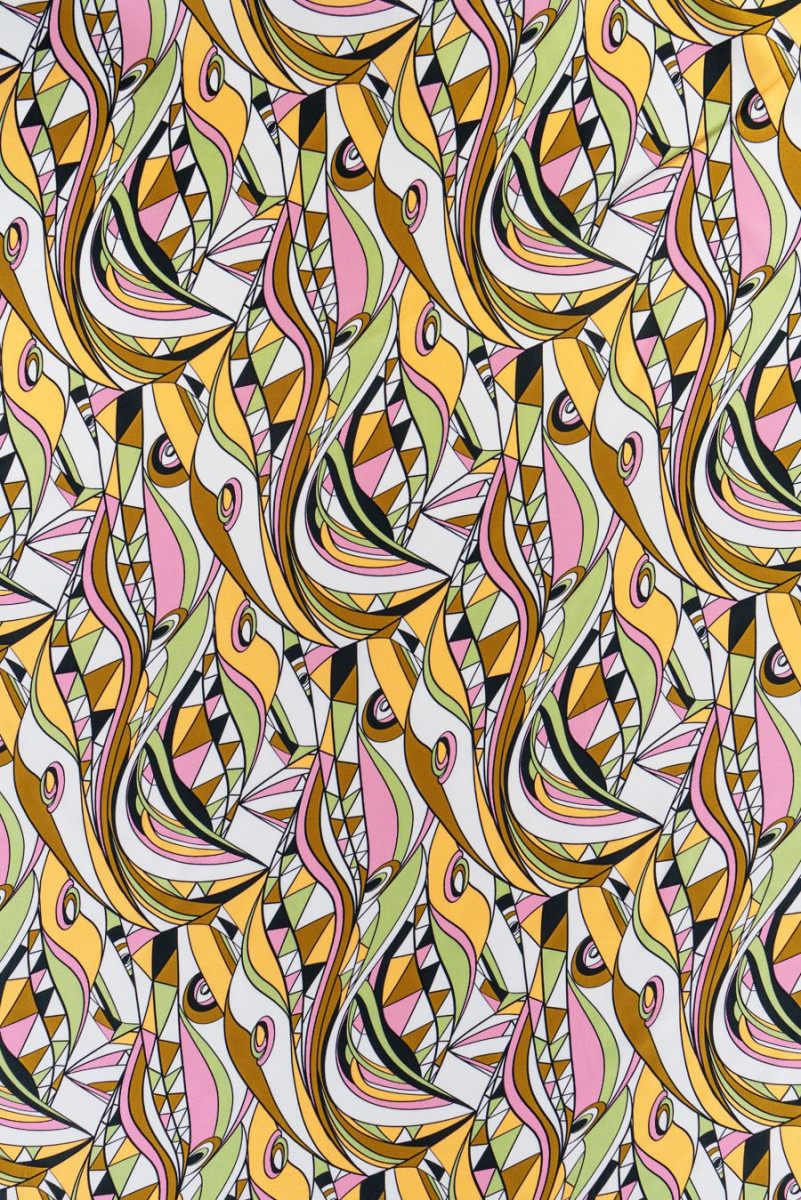 Seiden-Twill mit bunten Mustern