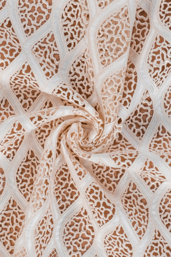 Koronka gipiura - wąska ecru KUPON 120cm