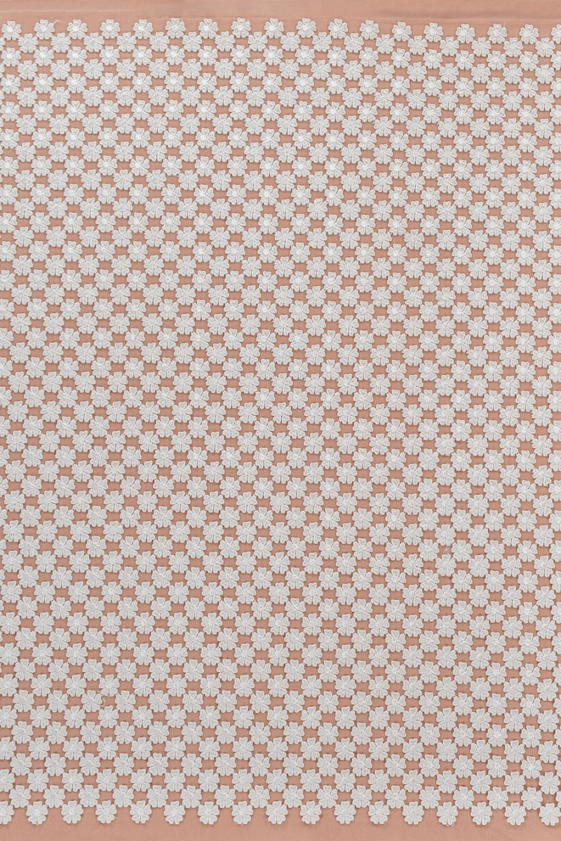 Lace small flowers on silk organ COUPON 60cm