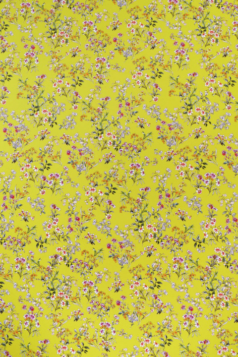 Polyester satin in fine flowers