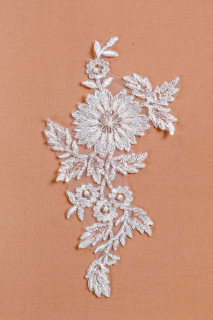 Wedding applay with beads and silver thread