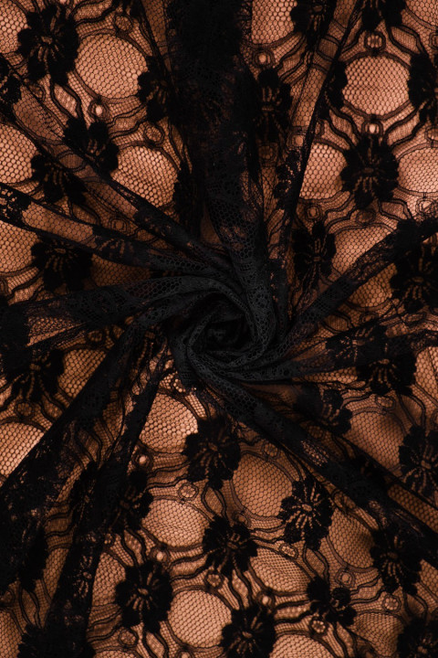 Französische Spitze schwarz schmal