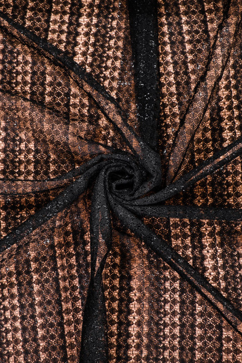 Black lace with lurex thread - narrow