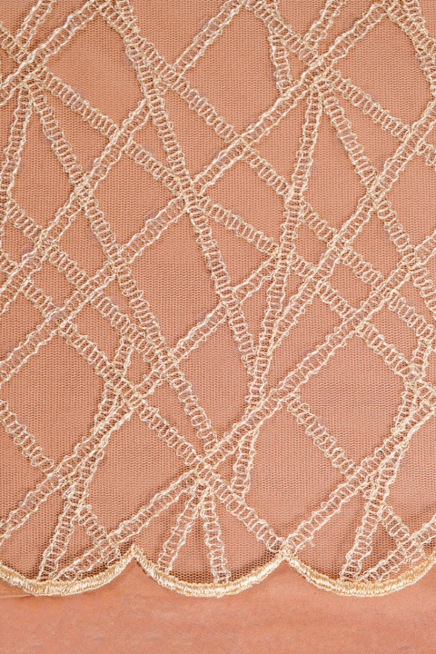 Encaje beige con lentejuelas - estrecho