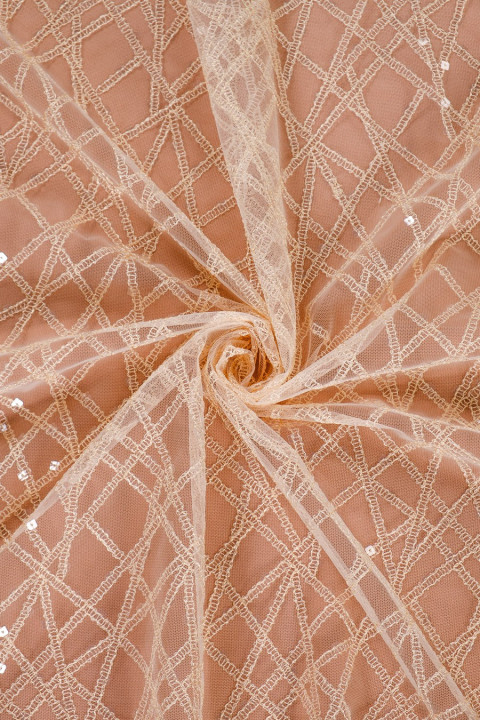 Beige lace with sequins - narrow