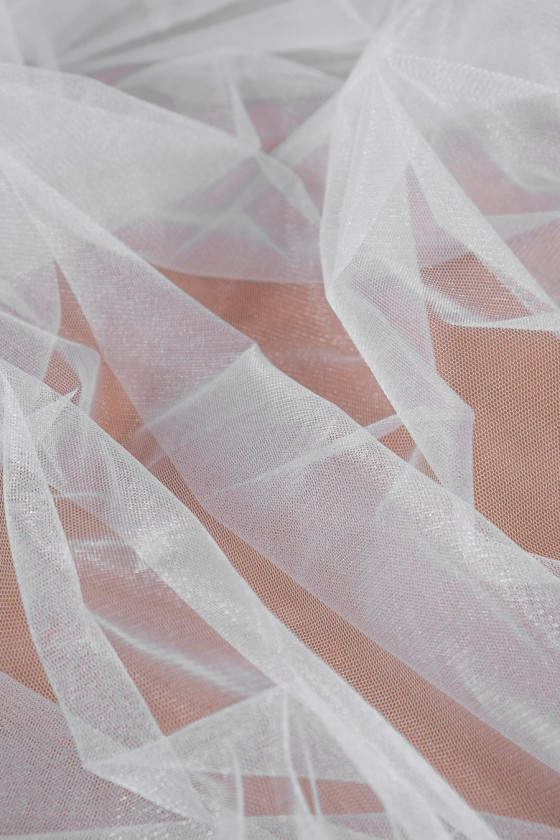 Embroidered tulle - silver COUPON 180cm