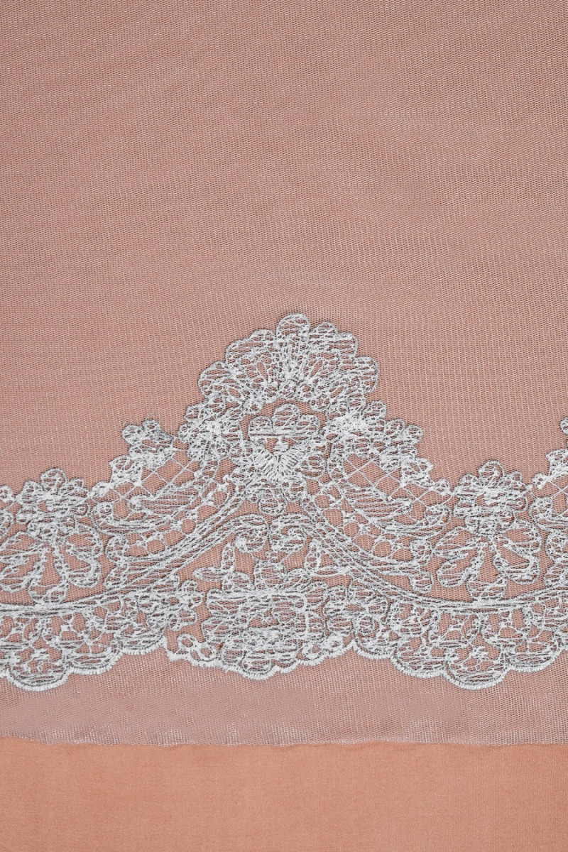 Embroidered tulle - silver COUPON 180cm