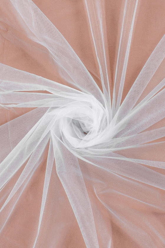 Embroidered tulle - silver COUPON 180cm