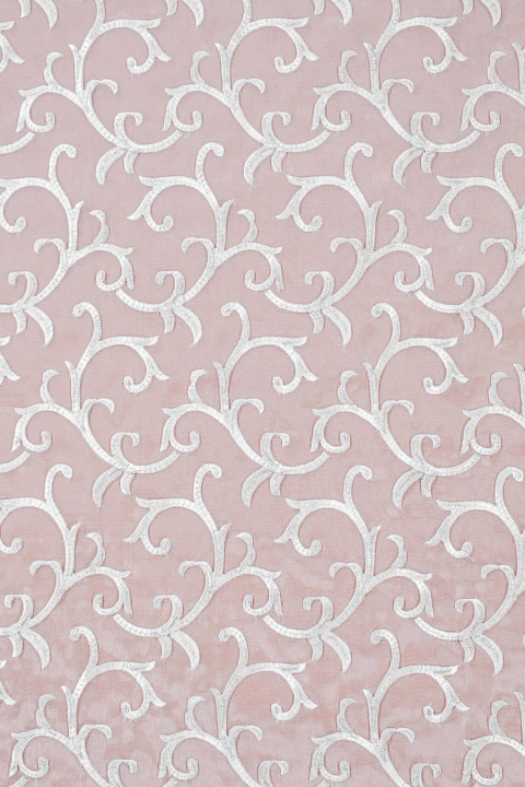 Organza embroidered white and silver