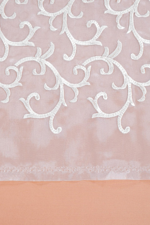Organza embroidered white and silver
