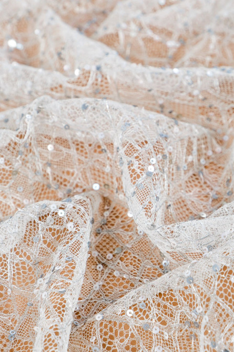 Grey-silver lace with sequins