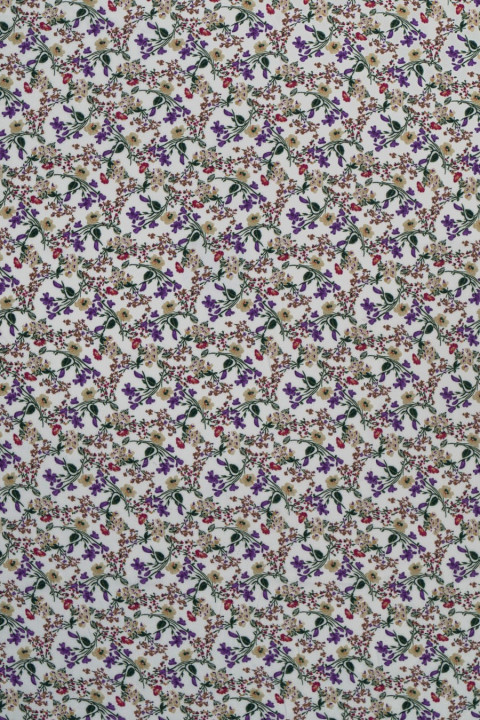 Viscose - ecru met bloemen