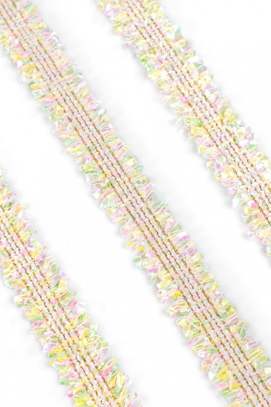 Taśma typu chanel - mięta i róż KUPON 100cm