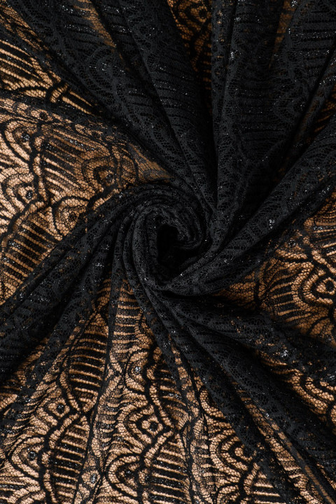 Black lace with lurex
