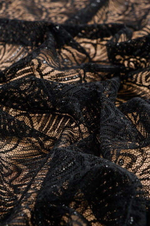 Black lace with lurex